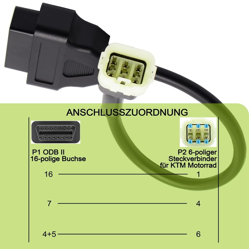 Goliton OBD2 OBDII 6 Pin 16 Pin Diagnostic Adapter Cable