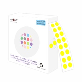 PARLAIM 1000PCS 1/4 Inch Round Color-Code Dot Stickers,Circle Coding Label Sticker for Office Classroom (Yellow)