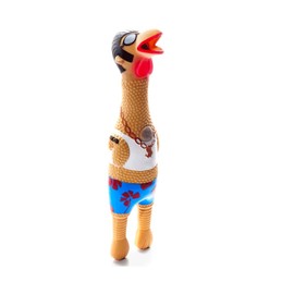 PUREPET 14 Inch Large Rubber Chicken Dog and Pet Toy Classic Henrietta or Earl in Beach Wear Latex Squawkers (14 Inch Earl)