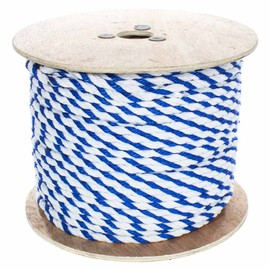 GOLBERG G Twisted Polypropylene Pool Rope - Blue and White - 3 Strand Polypro Cord - Lightweight Utility Rope