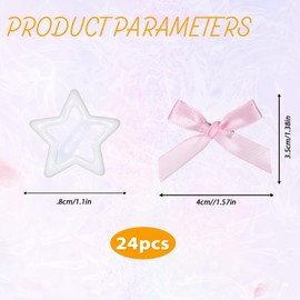 Y2k Hair Clip, 12PCS Star Hair Clips and 12 PCS Bow Hairs Clips Cute Satin Bowknot Small Bow Barrettes Mini Y2K Metal Snap Hairs Accessories for Girls Women