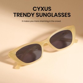 Cyxus 1146 Women's Sunglasses, Cat Eye Frame, UV Protection, UV Protection, Small Face Effect, Driving, Climbing, Travel, Sports, Fashionable, 05-light yellow