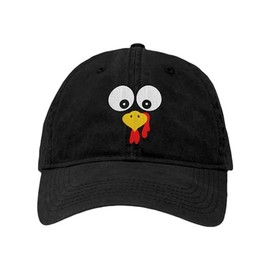 Go All Out One Size Black Dad Turkey Face Thanksgiving Embroidered Hat