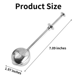 Stainless Steel Tea Strainer with Handle, Loose Leaf Tea Infuser Ball for Teatime, Reusable Tea Filter Sieve for Mulling Spices, Herb Leaves, Premium Mesh Strainers for Loose Tea Brewing Ease