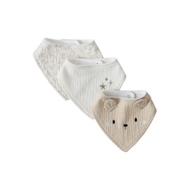 VERTBAUDET Pack of 3 Baby Bandanas Cotton Muslin Oeko-Tex Beige Printed/Hygge