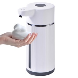 Automatic Soap Dispenser, 4-Level Adjustable Foam Hand Soap Dispenser, USB Rechargeable Touchless Soap Dispenser for Bathroom Countertop, Kitchen, 420ml, White