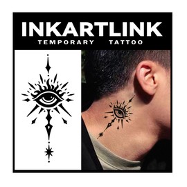 INKARTLINK Tattoo Tech, 2 Sheets Medium Semi Permanent Tattoo, Adult Art Design Temporary Tattoos, Lasts 1-2 Weeks, Waterproof, Realistic Look, No Adhesive, No Reflection (Apocalypse Design)
