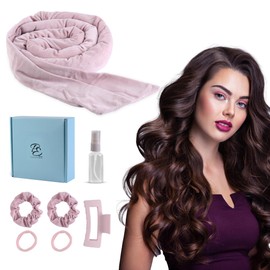 PURESSENSE Beauty Lockenwickler über Nacht für Locken ohne Hitze – Heatless Curls Band – Haarnudel Set für hitzefreie Overnight Curls & Blowout Hair – Lockenband für grosse Locken (Pink, 155 cm).
