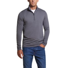 Weatherproof Vintage Mens Long-Sleeve Quarter-Zip Fleece Sweater (Grey, X-Large)