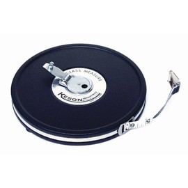 Keson MC10M50 Closed Metal Housing Fiberglass Measuring Tape with Double Hook (Graduations: ft., 1/10, 1/100 & m, cm, 2mm), 15M/50-Foot