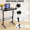 SIDUCAL Standing Desk Adjustable Height, Small Mobile Table with Wheels,