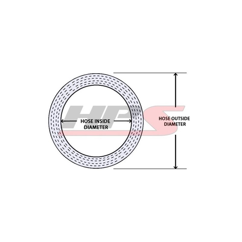HPS HTHH-100-BLK Silicone High Temperature Reinforced Heater Hose, 200 PSI