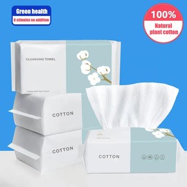 OKONOS 100 Pcs Disposable Face Towel Soft Cotton Facial Cleansing Tissue for Travel and Skincare