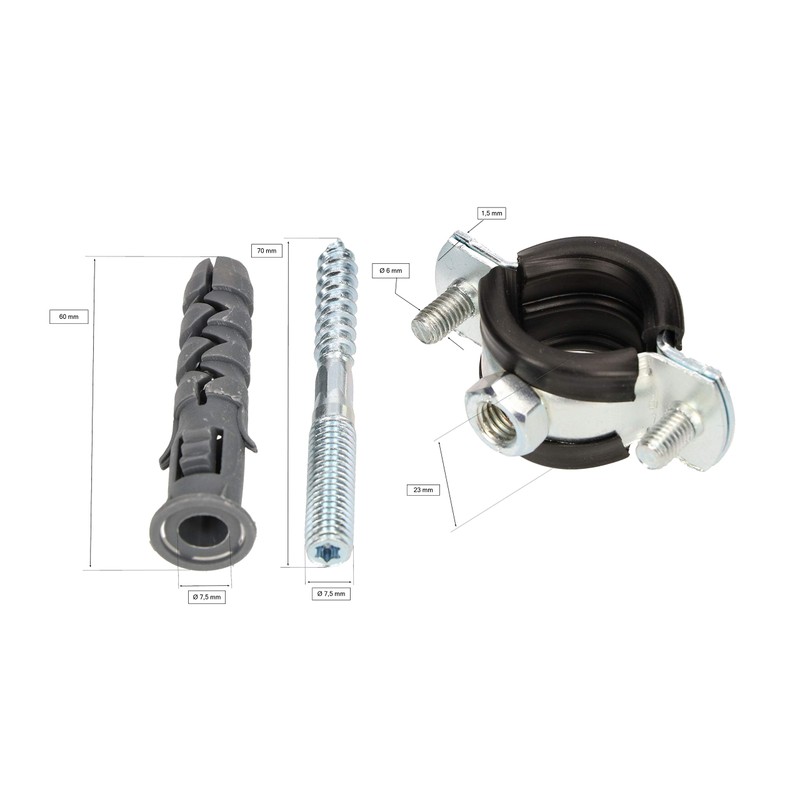 KOTARBAU® Set of 10 Pipe Clamps 3/4 Inch with Rubber