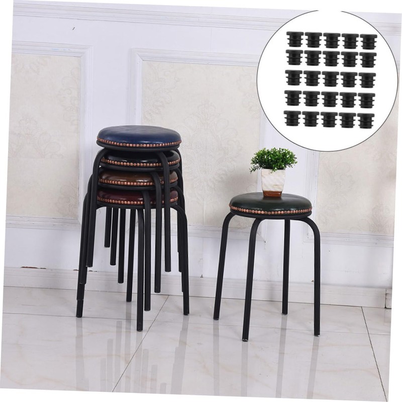 BIUDECO 50pcs Round Plastic Tubing Plugs End Caps for Chair