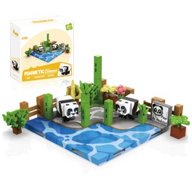 Dikopubby Magnetic Building Blocks for Kids, Magnet Toys Set, Magnetic Tiles Build Game for Boys Girls Ages 6+,Child Gift (Panda Park-88PCS)