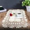 Lace Table Runner 15x28 Inch Rectangular Cotton Handmade Crochet Lace