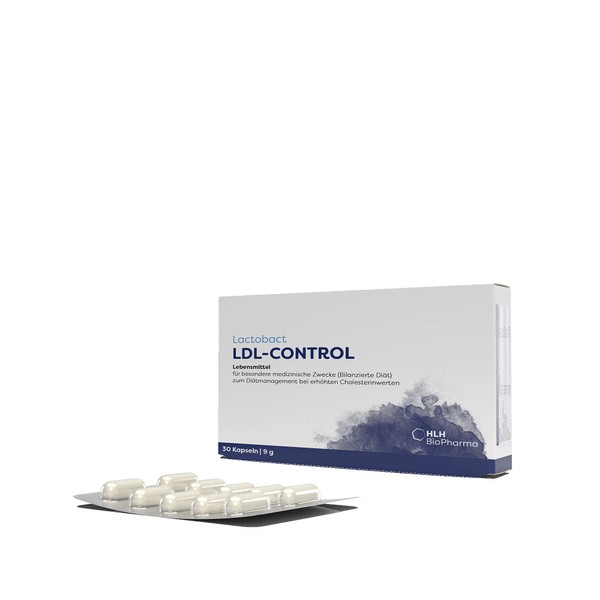 Lactobact LDL-Control, 30 Capsules - for Natural Lowering of Cholesterol Value LDL