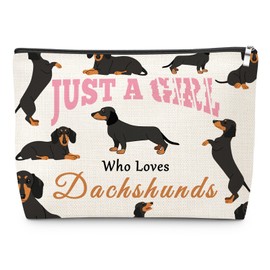 Inspirational Weiner Dog Gifts for Women Makeup Bag Dachshund Gifts for Women Puppy Lover Birthday Christmas Valentine's Day Gift for Dachshund Dog Mom Sister Daughter Her Cosmetic Bag with Zipper