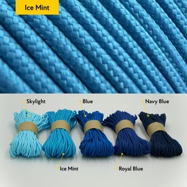 EdcX 2 mm Nylon Paracord 275 (15, 30, 50 and 100 m)– 100% Nylon rope, 3-Strand cord, Nylon cord 2 mm in Many Colours (Ice Mint, 15 m)