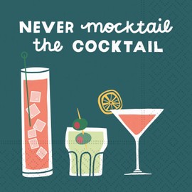 Design Design Never Mocktail Napkin-Cocktail, 5-Inch, Multicolor, 20 Sheets