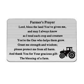 Gzrlyf Farmer's Prayer Wallet Card Farmer Gifts Christian Wallet Cards Religious Gifts the Blessing of a Farm (Wallet Card Silver)