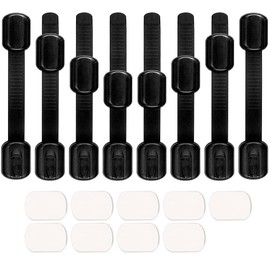 Viaky 8 Pack Child Safety Cabinets Locks-Baby Proof Multi-Purpose Latches for Cupboard/Drawers/Closet/Toilet Seat/Oven and Fridge (Black)