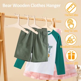 20Pcs Cute Little Kids Hangers,Baby Hangers for Closet,9 inch Creative Wooden Kids Hangers,Smooth Newborn Hangers for Baby Toddler Kids Clothes Dress Pants