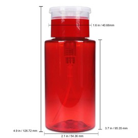 7oz Red Push Down Pump Dispenser Empty Refillerble Bottle with Flip Top Cap - for Nail Polish, Travel, Cosmetics Packaging