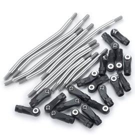 MORLORDY 10PCS RC Stainless Steel Steering and Suspension Ball Rod Linkage Set 313mm Wheelbase for TRX4 1/10 RC Crawler Car Accessories Upgrades