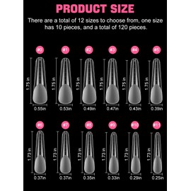 EBANKU 120 PCS Clear Matte Dual Nail Forms System Coffin Nail Mold Tips Acrylic Stiletto Nail Extension Tools for Nail Art Salon Nails Design