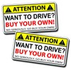 Want to Drive Funny OEM Warning Sticker Decal Laugh