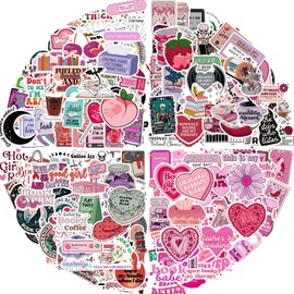 200PCS Holographic Bookish Stickers for Kindle, Book Stickers Pack with Elegant Foil-Stamped Pink Box, Waterproof Vinyl Decals for Laptop Water Bottles Scrapbooking BookTok Reading