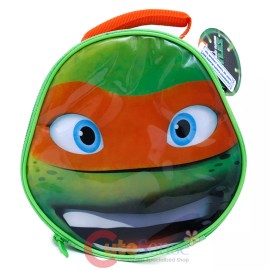 TMNT Michelangelo School Lunch Box Mike Face Die Cut Insulated Snack Bag