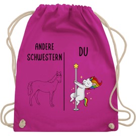 Shirtracer - Gym Bag Backpack - Bags - Other Sisters Dabbing Unicorn | Sister Gift | Sister Heart | Gift Sister Birthday | Gift Sister Christmas | Best Sister, 01 Fuchsia