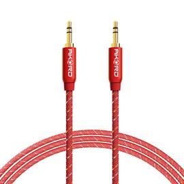 AKORD 2 m 3.5 mm AUX Audio Cable - Red