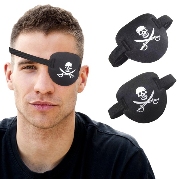 RIKEYO RIKEYO 2 pcs Pirate Eye Patch,3D Black Eye Patches