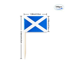 Scotland Flag Scottish Miniature Toothpick Flags Decorations Small Cupcake Toppers Cocktail Food Flags Decor For Independence Day Party Bar (100 pack)