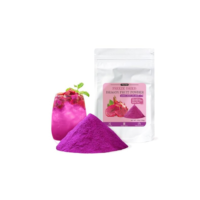 Fraunitsh Dragon Fruit Powder 3.52oz | Freeze Dried Pink Pitaya