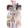 Cq acrylic Rotating Makeup Organizer,Adjustable Spinning Skincare Organizer for Vanity,Countertop,Clear