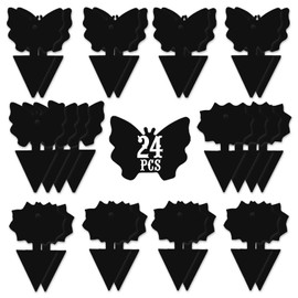 USKICH Sticky Trap Fruit Fly and Gnat Trap Sticky Bug Traps Fungus Traps for Indoor/Outdoor Insect Catcher for White Flies,Mosquitoes,Fungus Gnats,Lying Insects (24 Pcs Black)