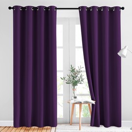 NICETOWN Blackout Curtains Drapery Panels - Window Treatment Royal Purple Blackout Curtains/Panels for Bedroom/Living Room Window, 84 inches Long, 2 Panel Set