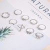 TseenYi Boho Vintage Rings Set Silver Leaf Evil Eye Knuckle