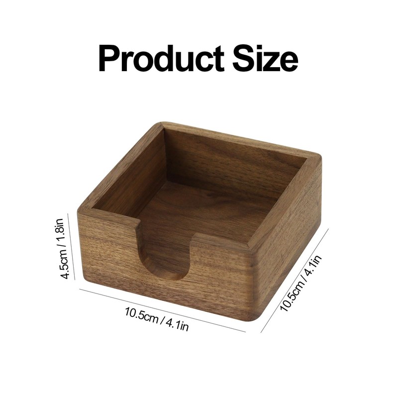 MultiBey Black Walnut Sticky Note Holder - Handcrafted Solid Wood