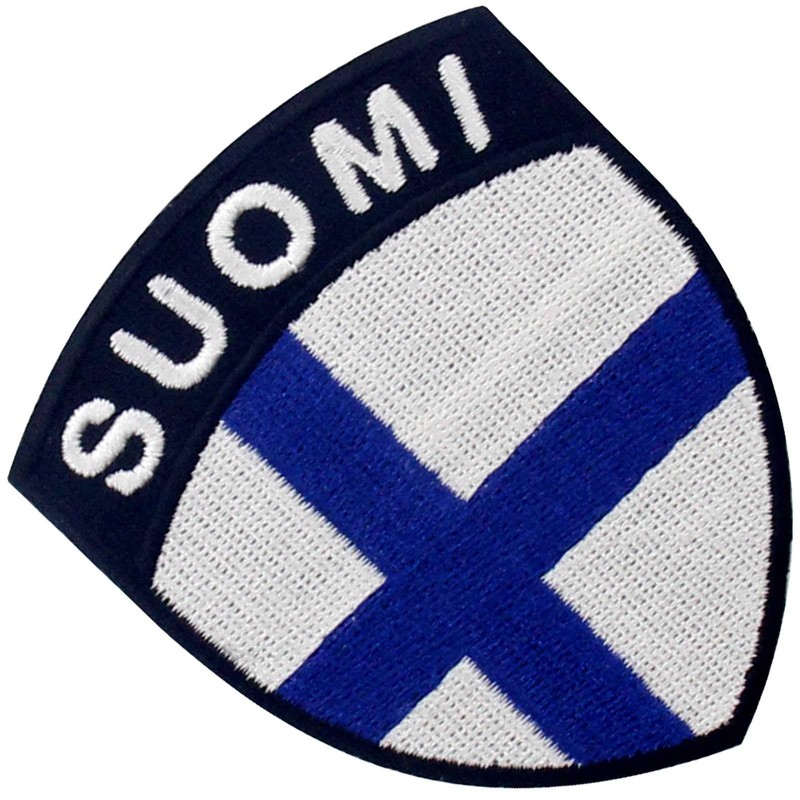 Finnish Shield Flag Embroidered Iron-On / Sew On Patch