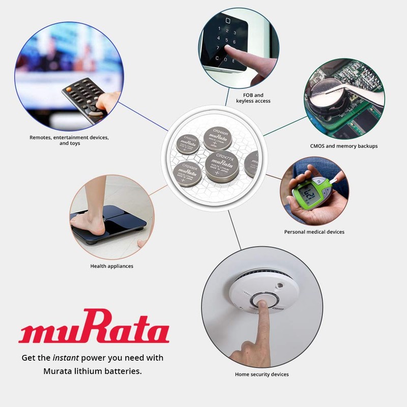 Murata CR2450 Battery DL2450 ECR2450 3V Lithium Coin Cell (10