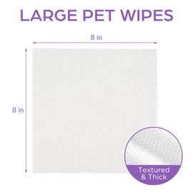 PrimePets Dog Wipes for Paws and Butt, 100 Count, 8" x 8" Pet Wipes for Dogs Cats Cleaning Deodorizing, Lavender Scented, Extra Thick Puppy Wipes for Sensitive Skin, Grooming for Bums, Face and Body