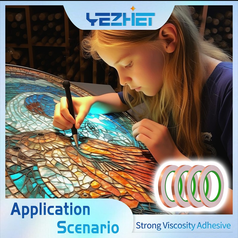 YEZHET Copper Foil Tape (1/2 Inch) with Double-Sided Conductive, for