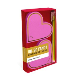 Knock Knock 2-Pack Hearts Sticky Set with Gold Metallic Gel Pen