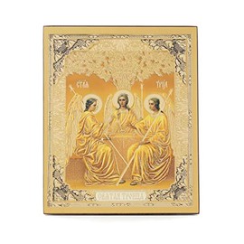 NKlaus The Holy Trinity Wooden Icon 10 x 12 cm Christian Orthodox 11367